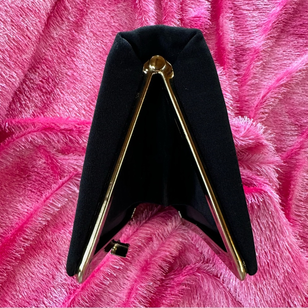 Clutch Evening Bag Black Simple Elegant (~11” x 4.5”) - Picture 7 of 12